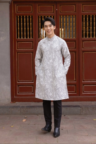 Áo Dài Nam Vải Tafta Vân Hoa