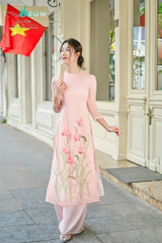 Áo Dài Cách Tân Voan Tơ Pastel Ngọt Ngào
