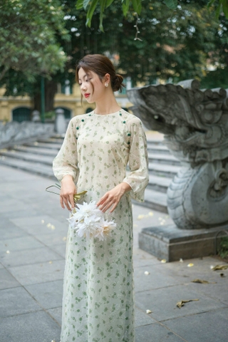 Áo Dài Cách Tân Voan Tơ Pastel Ngọt Ngào