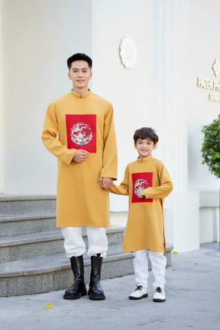 Áo Dài Cách Tân Gia Đình Thêu Họa Tiết