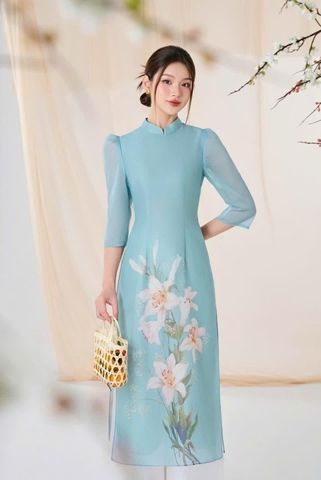 Áo Dài Cách Tân Voan Tơ Pastel Ngọt Ngào
