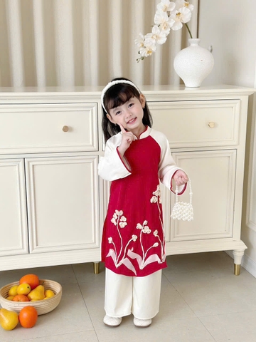 Áo Dài Bé Gái Cách Điệu Xinh Xắn