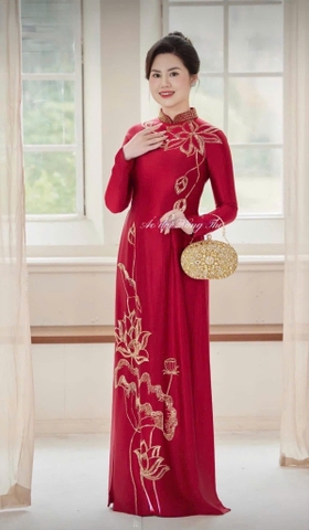 Áo Dài Bà Sui Lụa Cao Cấp Đính Đá Sang Trọng