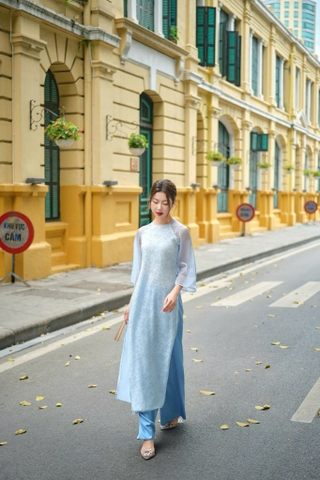 Áo Dài Cách Tân Voan Tơ Pastel Ngọt Ngào