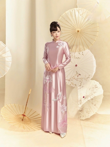 Áo Dài Bà Sui Lụa Cao Cấp Họa Tiết Hạc Sang Trọng