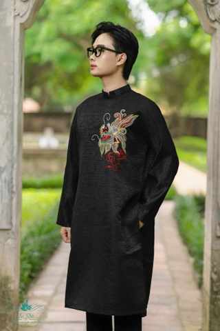 Áo Dài Nam Thêu Rồng Trẻ Trung Hiện Đại