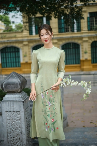 Áo Dài Cách Tân Voan Tơ Pastel Ngọt Ngào