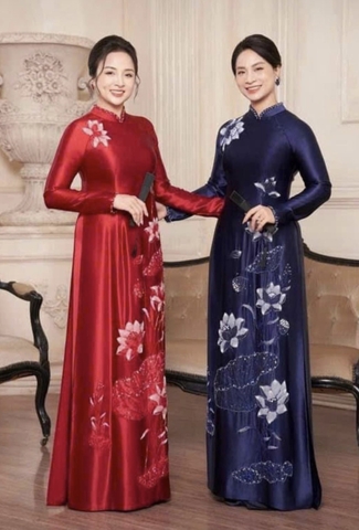 Áo Dài Bà Sui Lụa Cao Cấp Thêu Hoa Tinh Xảo